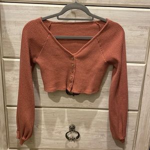 Mauve Button Up Crop Top